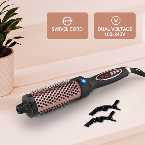 Hywestger Escova Térmica para Modelador de Cachos de 1,5 Polegadas de Dupla Voltagem, Ideal para Via