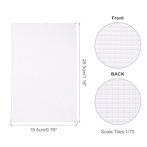 sourcing map Miniatur Dachziegel PVC Modell Dachziegel Mini Heimwerker Dachziegel Modell Bau Set für Modellbau Puppenhäuser Garten Schleifentisch 29.5x19.5cm/1.16x0.76\ Weiß Pack von 4 1:75