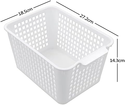 Yesdate Set of 6 Plastic Storage Basket Bin, Organizing Pantry Storage Shelf Baskets, White