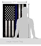 Angeleno Heritage HS137038-BO-02 USA Thin Blue Line Americana Military Decorative Vertical Set, House Flag 28" x 40", Thick Fabric