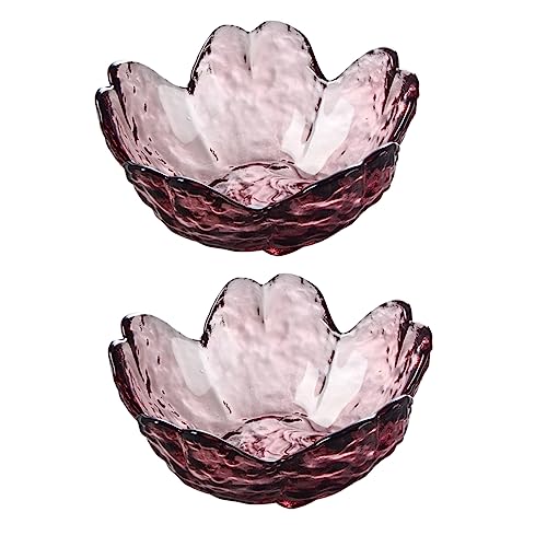 SOLUSTRE 2 Pcs Dish Condiment Entertaining Unbreakable Sauce Plate Reusable Platter Tray Serving Double Appetizer Bowls Plates Relish Plate Seasoning Dipping Bowls Food Container Glass Pink
