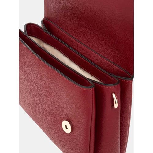 Image of GUESS Red Textured Gregoria Flap Crossbody Bag