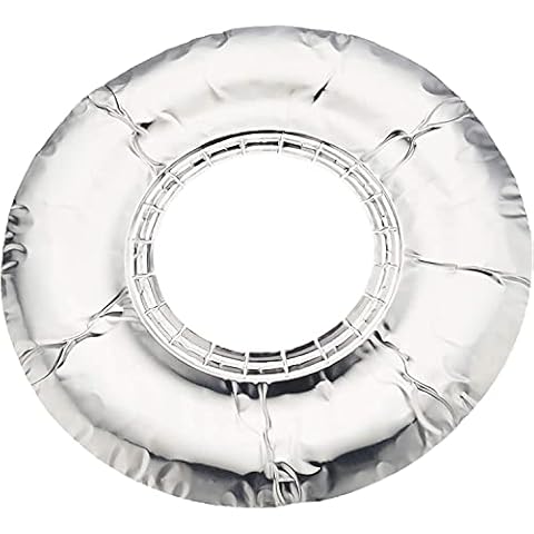 DCS Deals Aluminum Foil Round Gas Stove Burner Covers - Pack of 50 - Disposable Bib Liners for Kitchen Gas Range Top - Keep Your Gas Range Clean Drip Pans - 7.5 x 8.5 x .5” Inch Cover