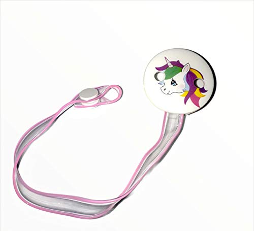 Prendedor para chupeta Boton UNICÓRNIO FITA RS SONNE, Sonne, ROSA