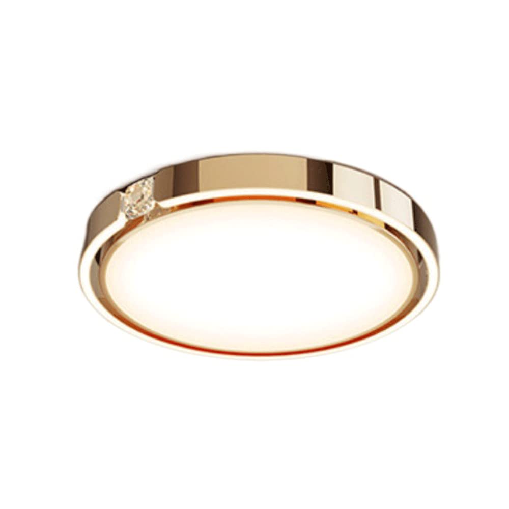 Plafonnier LED rond en aluminium doré 50cm à gradation tricolore pour salon et chambre