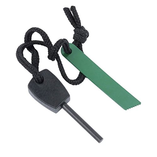 HANYI Outdoor Survival Magnesium Flints Scraper Stone Fire Starter Lighter (Green)