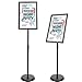 Adjustable Pedestal Poster Sign Stand,11 x 17 Advertising Business Menu Sign Holder for Floor Standing with Aluminum Snap-Open Reusable Frame,Black (11 x 17)