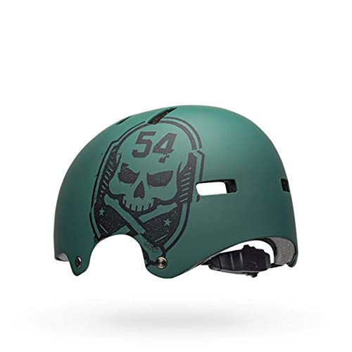Bell Local Erwachsene BMX & Skate Helm (Skull Matte Green/Black (2020), Small (51-55 cm)