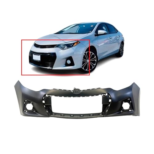 Image of FitParts Compatible with Toyota Corolla 2014-2016 Front Bumper Cover | Primed, With Fog Light Holes, Without Parking Sensor Holes, Sedan, Ready to Paint, OEM 5211903906, TO1000400