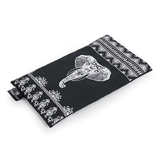 Yoga Studio Ekologisk Aztec Elefantkudde 23 cm x 12/13 cm ekologisk lavendel och linfrö doftande yogakudde kudde för trötta ögon huvudvärk (grå...