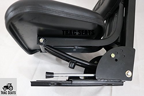 TRAC SEATS BLACK WAFFLE STYLE UNIVERSAL TRACTOR SUSPENSION SEAT WITH TILT FITS FORD/NEW HOLLAND 6000 6600 6610 7000 7100 7200 7600 7610 7700 (SAME DAY SHIPPING - Delivers in 1-4 Business days - Thumbnail 6