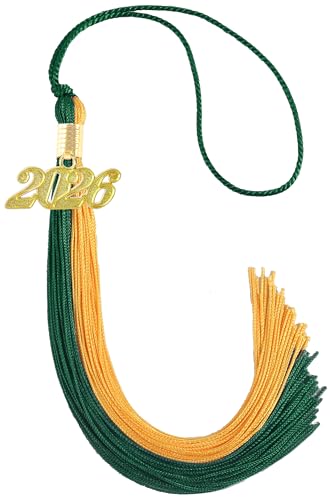 Image of Green and Gold Graduation Tassel 2026 for Grad Cap and Graduation Ceremony Accessory Decoration