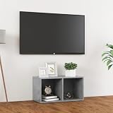 Gecheer Mobile Porta TV Grigio Cemento 72x35x36,5 cm in Truciolato,Mobile TV,Contenitore per Vinili,Mobile Porta Vinili,Libreria