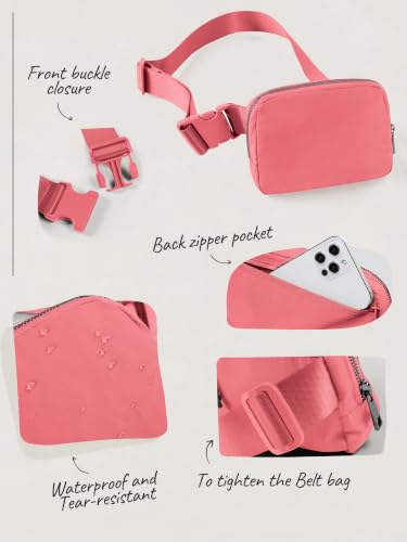 Image of ODODOS Unisex Mini Belt Bag with Adjustable Strap Small Fanny Pack for Workout Running Traveling Hiking, Raspberry