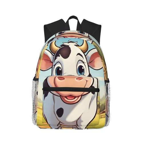 Sac à dos pour le travail de taille unique imprimé vache pour ordinateur portable