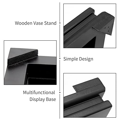 Présentoir en bois pour théière vase bonsaï support de base carré noir