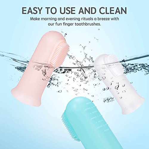 Jochebed Baby Finger Toothbrush For Training Teething - Infant & Toddles & Kids Teeth Brush Soft Babies Tooth Brushing Oral Cleaning Massager To Train Your Child Healthy Oral Habits -3 Pcs #TOP5