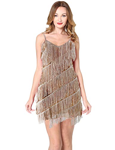 Robe sexy pour femme de prestige avec pompons à paillettes S