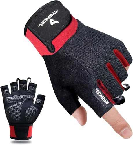 ATERCEL Guantes Gimnasio, para Hombre y Mujer, los Mejores Guantes Gym para Levantamiento de Pesas, Ciclismo, Gimnasio, Entrenamiento, Transpirable y Ajustado