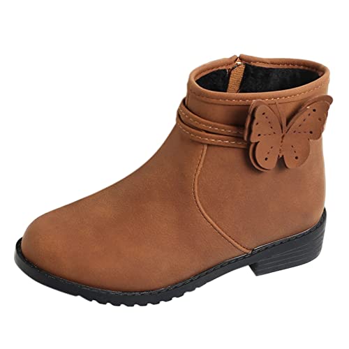 Boots for Toddler Girls Side Boots Western Boots Kids Ankle Boots Girls Low Heel Riding Booties with Zipper