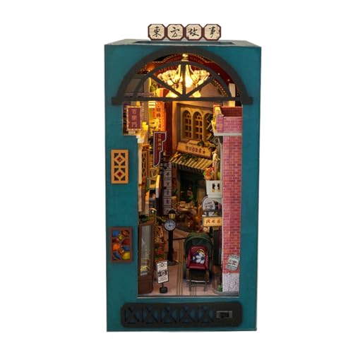 Libro Nook Kit | Kit de rincón de Libros en Miniatura | de Madera de Bricolaje 3D con luz LED para Adultos y Principiantes, Kit de Esquina de Libros en Miniatura como decoración