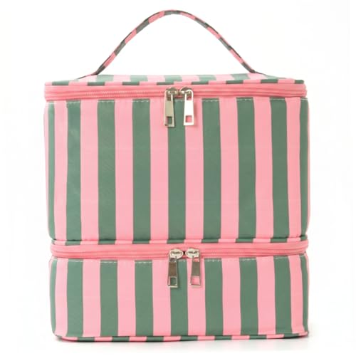 Bolsa para kit de uñas de gran capacidad con múltiples compartimentos ordenados