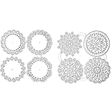 8 Pcs Metal Die Cuts Set, Round Lace Flower Border Cutting Dies Cut Stencils for Card Making Template Scrapbooking Photo Album Decorative Embossing Paper Dies for DIY Stamps Cards Making Craft Dies