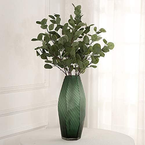 Decpro 4 Pcs Artificial Silver Dollar Eucalyptus Leaves, 25.6 inches Single Long Stem Silk Greenery Spray Bushes for Tables Decoration, DIY Floral Arrangements, Home Wedding Party Garden Decor