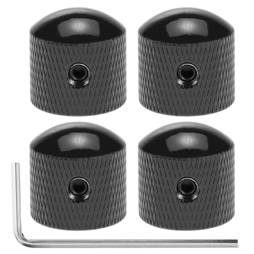 QWORK Guitar Speed Control Knobs Set of 4 Metal Volume Tone Dome Tone Knob