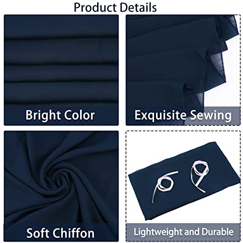 Fivenl 12 Packs Navy Blue 10Ft Chiffon Table Runner 27 X 120 Inches Sheer Chiffon Wedding Table Runner Romantic Boho Rustic Table Runner For Wedding Bridal Baby Shower Birthday Party Table Decoration #TOP2