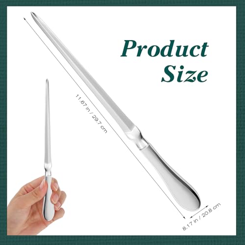 Letter Opener with Stainless Steel Handle, 9 inch Long Alloy Envelope Box Opener - Silver Letter Opening Knife with Gift Box for Split File Mail Envelopes Stationery for School Office Home Use - Cosy Home Interiors Letter Opener with Stainless Steel Handle, 9 inch Long Alloy Envelope Box Opener - Silver Letter Opening Knife with Gift Box for Split File Mail Envelopes Stationery for School Office Home Use - Image 3