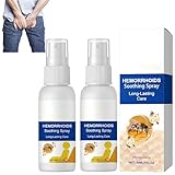 Bee Hämorrhoiden-Spray, Hämorrhoiden- & Fissuren-Spray, Schnelle Linderung, Leichtes, berührungsloses mit Kräuterextrakten für sanfte Hautunterstützung für alle Hauttypen (2 STÜCK)