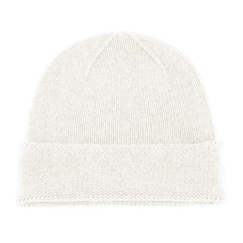Love Cashmere Gorro de cachemir para hombre, 100% blanco marfil, hecho a mano en Escocia Cover