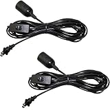 Lightingsky Extension Light Cord Hanging Lantern Pendant Lamp Cord Cable E26 Bulb Socket to 2-Prong
