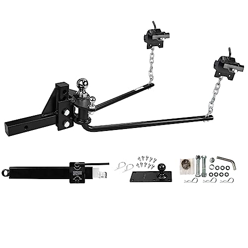 RVMATE 1000 lbs Weight Distribution Hitch Kit with Sway Control, 2-in...