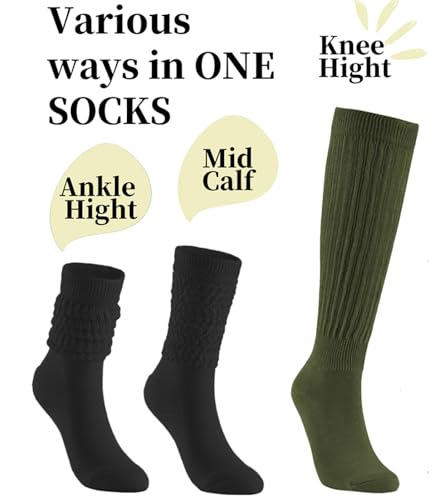 Image of Slouchy Socks for Women Stretchy Knee-High Scrunch Socks Soft Long Slouch Boot Socks