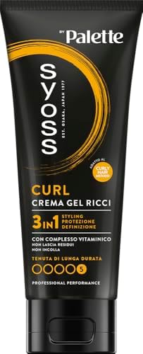 Syoss Curl Crema Gel Ricci 250 ml, 3 in 1, Crema con complesso vi...