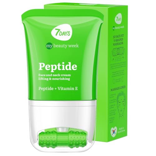 7Days Crema facial hidratante con péptidos - Korean Skincare - Crema reafirmante para cara y cuello - Anti hinchazón de la piel, 80 ml