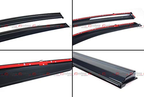Premium Black Trim Clip-On Window Visor Rain Guard Deflector Compatible With 2019-2023 Nissan Altima #TOP1