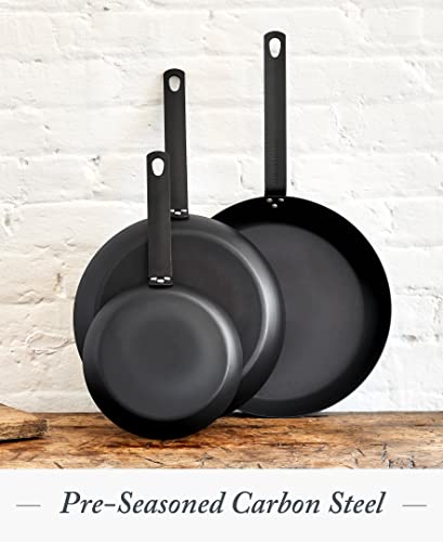 Merten & Storck Pre-Seasoned Carbon Steel Induction 8" Frying Pan Skillet, Oven Safe, Black #TOP2