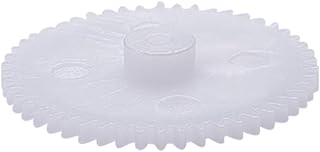 Bettomshin 10Pcs 0.5 Modulus Plastic Gear, 50Teeth Model 502A(OD 26mm Hole Diameter 2mm Thickness 4.4mm) Pulley Belt Shaft Robot RC Motor DIY Mechanical Parts Kit White