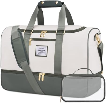 LOVEVOOK Reisetasche Handgepäck, 50L Groß Weekender Travel Duffle Carry on Bag mit Kulturtasche, Schuhfach & Nassfach, Wasserdicht Sporttasche Strandtasche, Tasche für Urlaub Flugz