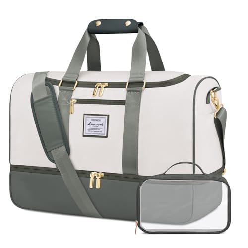 LOVEVOOK Travel Duffle Bags for Women, 50L Large Weekend Hospital Overnight Holdall with Toiletry Bag, Gym Yoga Bags with Shoe Compartment & Wet Pocket, Hand Luggage Bag for Flight Travel Sports