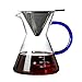 Produktbild HLONGG Kaffeebereiter Set Classic Selection Dauerfilter aus und Kaffee & Teekessel Glas Kaffee Dispenser,Blau,17oz