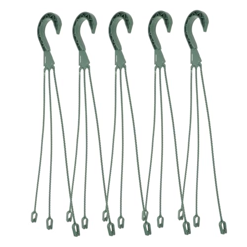 KONTONTY Lot De 5 Crochets Suspendus Pour Pot De Fleur Vert 45Cm Crochet Suspension Pot De Fleur Avec Absorption D Eau Pour Jardin Mural Maison