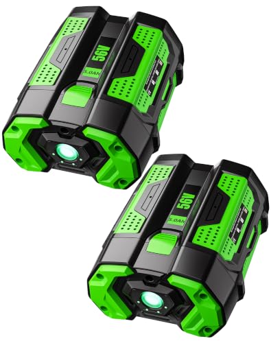 Image of 5.0Ah Battery Replacement for EGO 56V Battery BA2800T BA4200T 2Pack | Compatible with EGO 56 Volt Batteries BA1400T BA5600T BA7620T Power+ Tools
