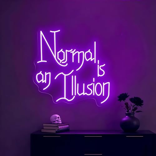 Normal is an Illusion Neon Sign, Edgy Wall Decor, Gothic