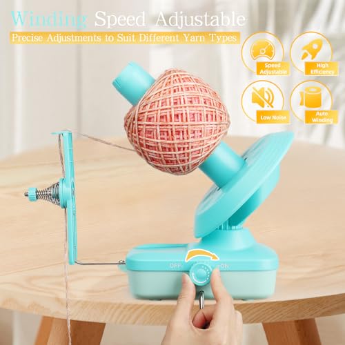 Image of Electric Yarn Winder,Yarn Ball Winder,Large Automatic Yarn Winder for Crocheting,Yarn Spinner for Crochet Lovers(Light Green)