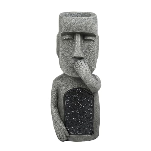 Garden Look and Hear Easter Resin Ornaments LED Courtyard Home Design Easter Island Decoration Complete Ornament Set (C, One Size)