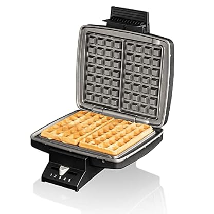 Cloer 1440 Brüsseler Waffeleisen für traditionelle Belgische Waffeln, 930 W, Backampel, schwarz lackiertes Metallgehäuse – Bild 3